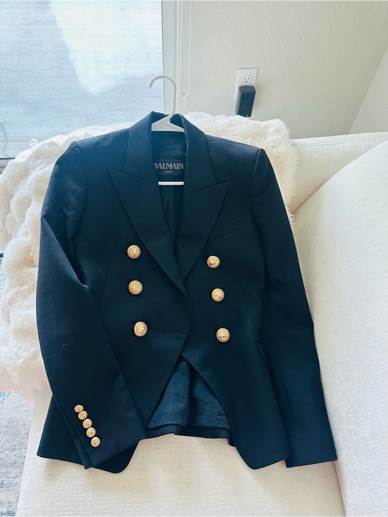 Balmain Jackets & Blazers - Balmain Black Double-Breasted Blazer with Gold Buttons size 34 (xxs-xs)